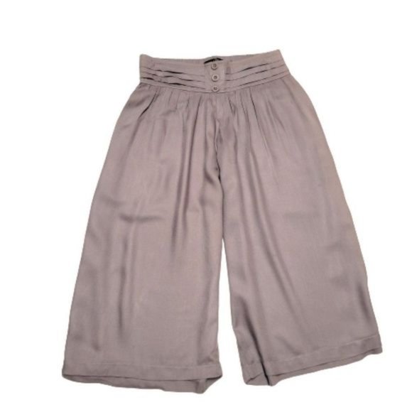Taupe Culottes Capri Wide Leg Casual Pants- Various - Picture 1 of 6